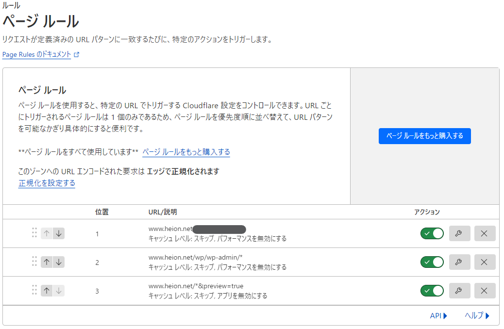 ページルール